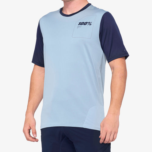 RIDECAMP Short Sleeve Jersey Lt. Slate Blue/Navy