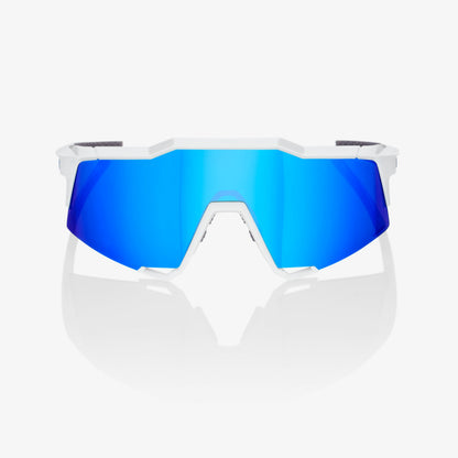 SPEEDCRAFT - Matte White - HiPER Blue Multilayer Mirror Lens - SP22
