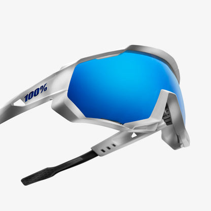 SPEEDTRAP - Matte White - HiPER Blue Multilayer Mirror Lens