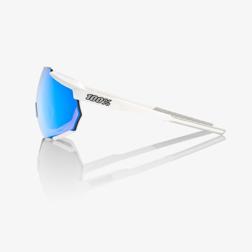 RACETRAP - Matte White - HiPER Blue Multilayer Mirror Lens