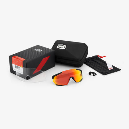 RACETRAP - Soft Tact Black - HiPER Red Multilayer Mirror Lens