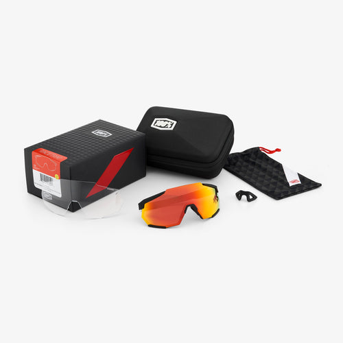 RACETRAP - Soft Tact Black - HiPER Red Multilayer Mirror Lens