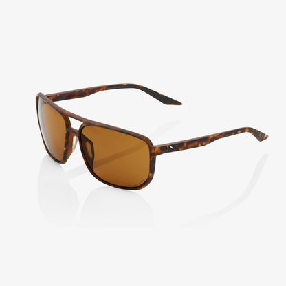 KONNOR - Aviator Square  Soft Tact Havana - Bronze PEAKPOLAR Lens