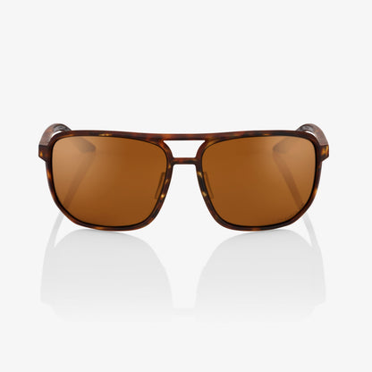 KONNOR - Aviator Square  Soft Tact Havana - Bronze PEAKPOLAR Lens