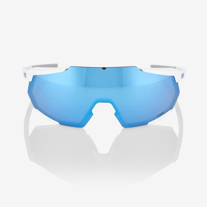 RACETRAP® 3.0 - Matte White - HiPER Blue Multilayer Mirror Lens