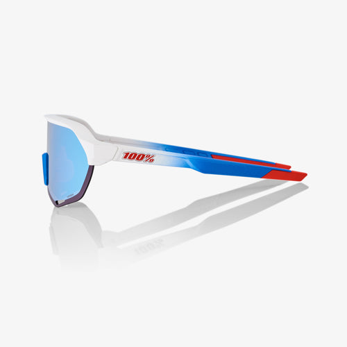 S2® TotalEnergies Team Matte White / Metallic Blue - HiPER® Blue Multilayer Mirror Lens