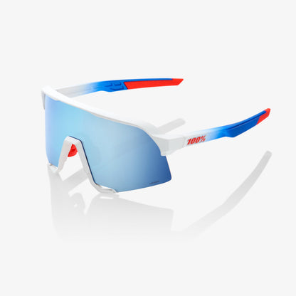 S3® TotalEnergies Team Matte White / Metallic Blue - HiPER® Blue Multilayer Mirror Lens